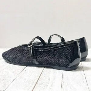 Shoes | New Womens Black Mesh Fishnet Mary Jane Ballet Flats | Poshmark